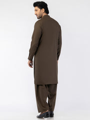 Brown Blended Kameez Shalwar - AL-KS-3188