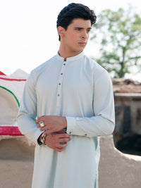 Sky Blue Blended Kameez Shalwar - AL-KS-3205