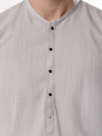 Ash Grey Blended Kameez Shalwar - AL-KS-3216