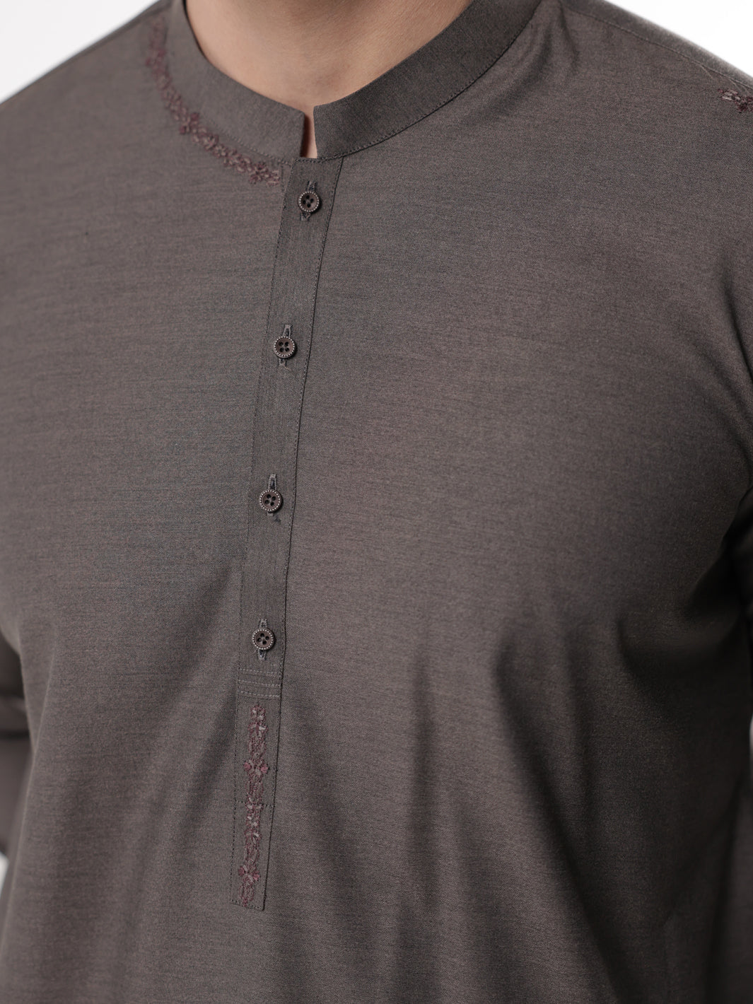 Dark Brown Blended Kameez Shalwar - AL-KS-3225