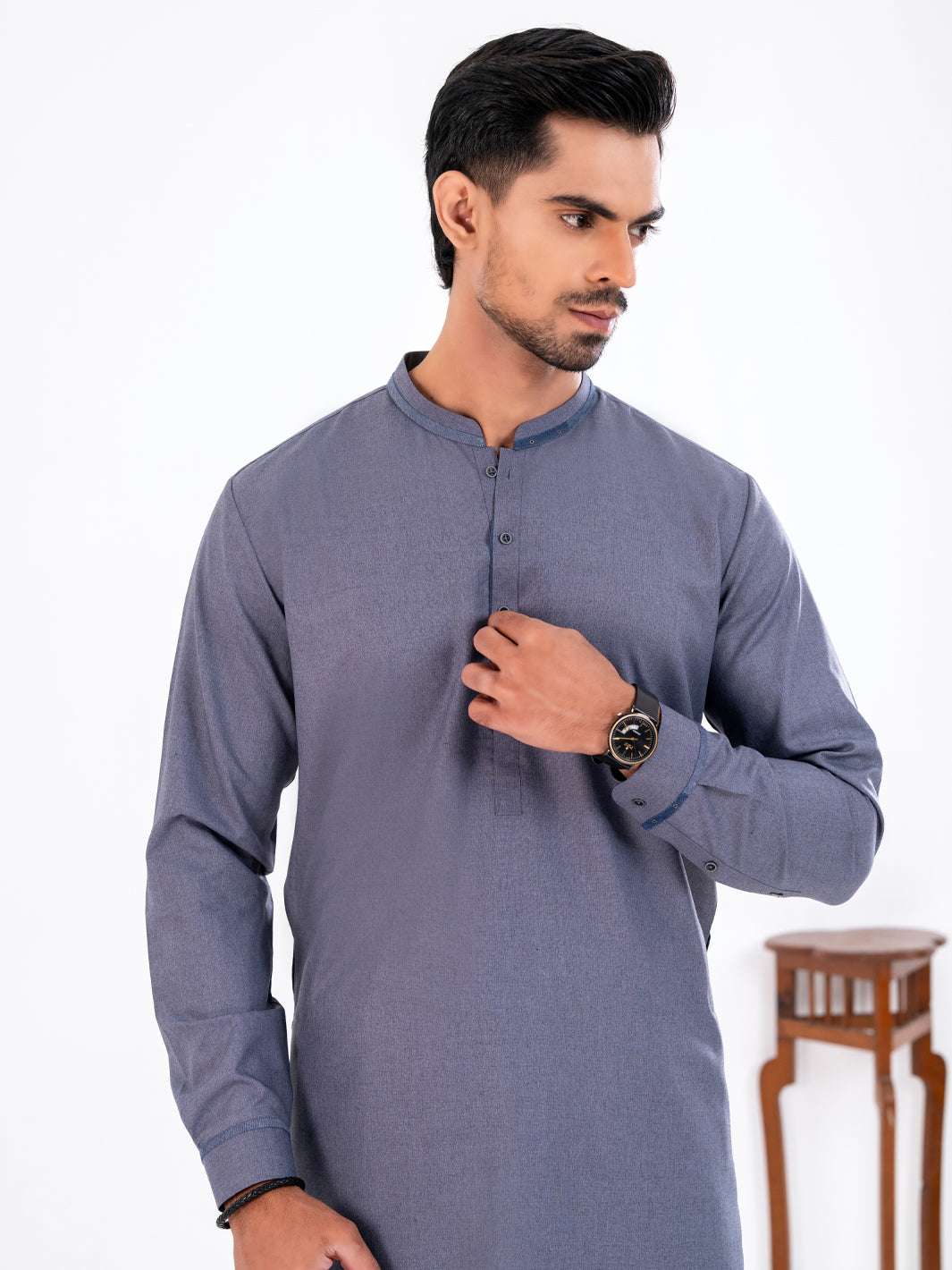 Blue Blended Kameez Shalwar - AL-KS-3227