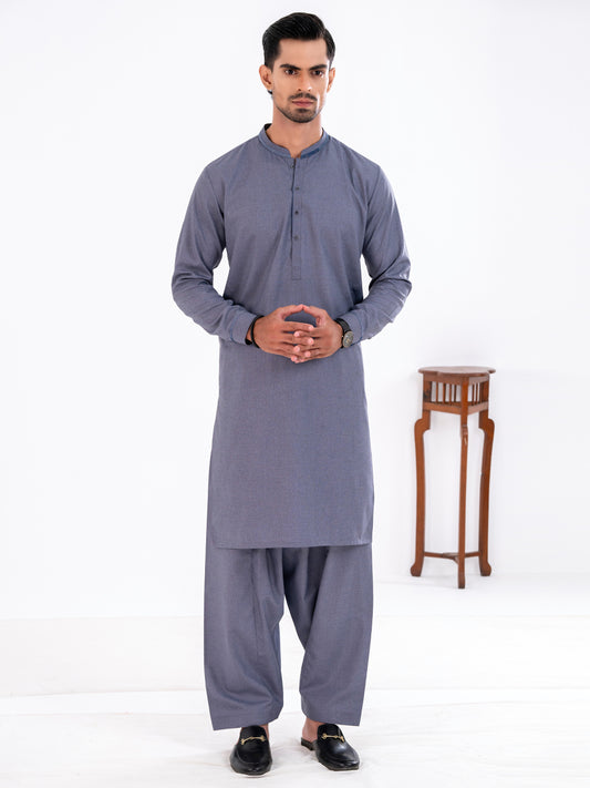 Blue Blended Kameez Shalwar - AL-KS-3227