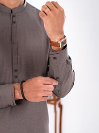 Brown Blended Kameez Shalwar - AL-KS-3228