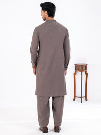 Brown Blended Kameez Shalwar - AL-KS-3228