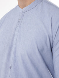 Light Blue Blended Kameez Shalwar - AL-KS-3229