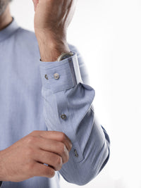 Light Blue Blended Kameez Shalwar - AL-KS-3229