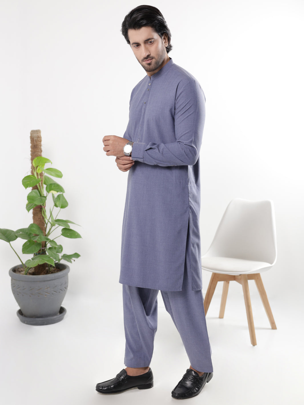 Blue Blended Kameez Shalwar - AL-KS-3230