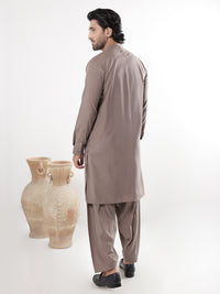 Brown Blended Kameez Shalwar - AL-KS-3231