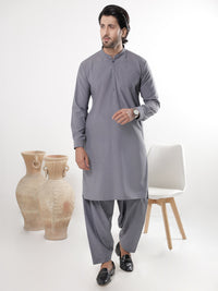 Grey Blended Kameez Shalwar - AL-KS-3232