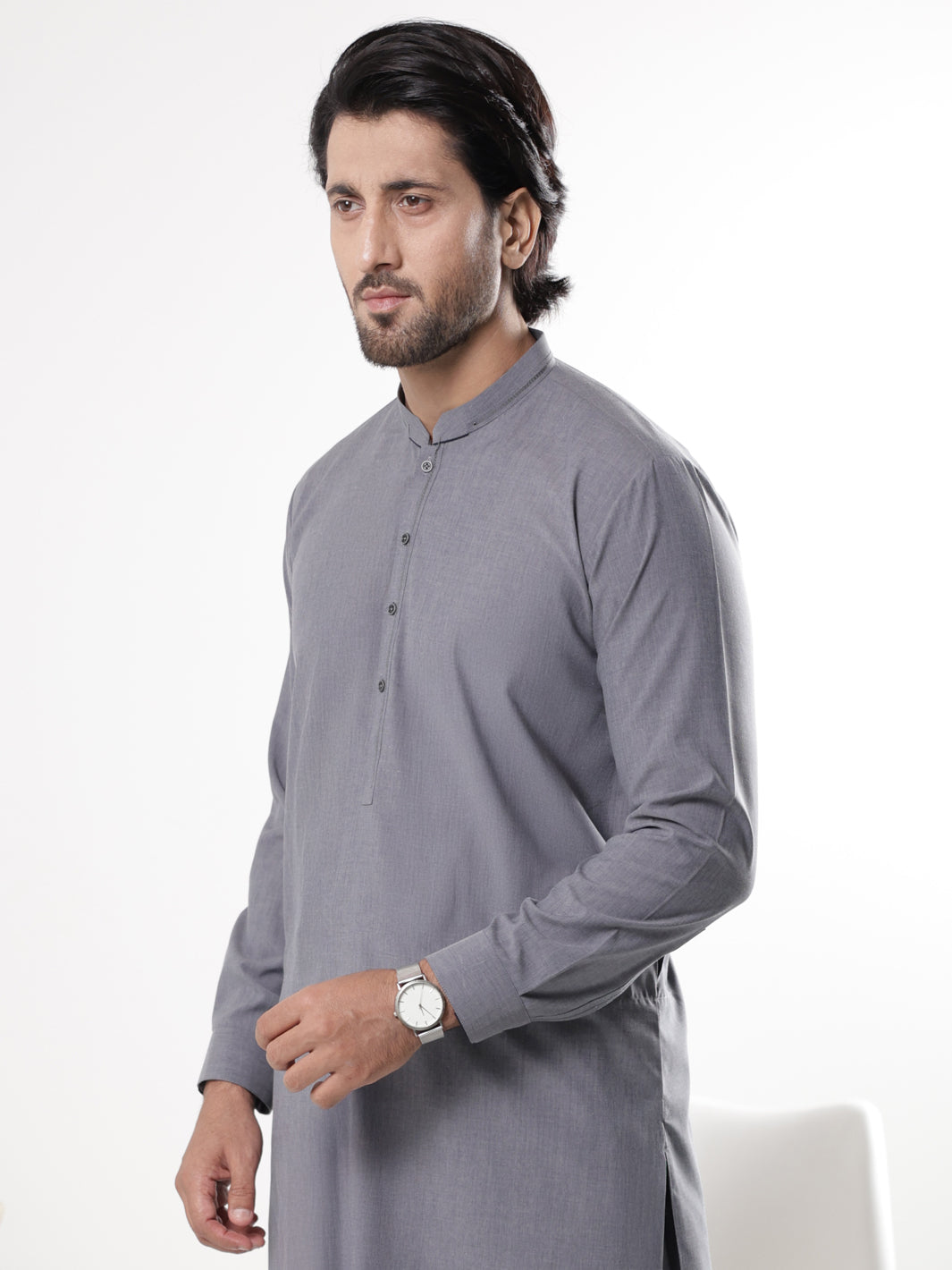Grey Blended Kameez Shalwar - AL-KS-3232
