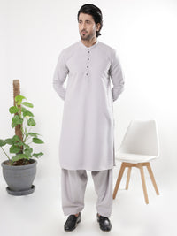 Ash Grey Blended Kameez Shalwar - AL-KS-3233A
