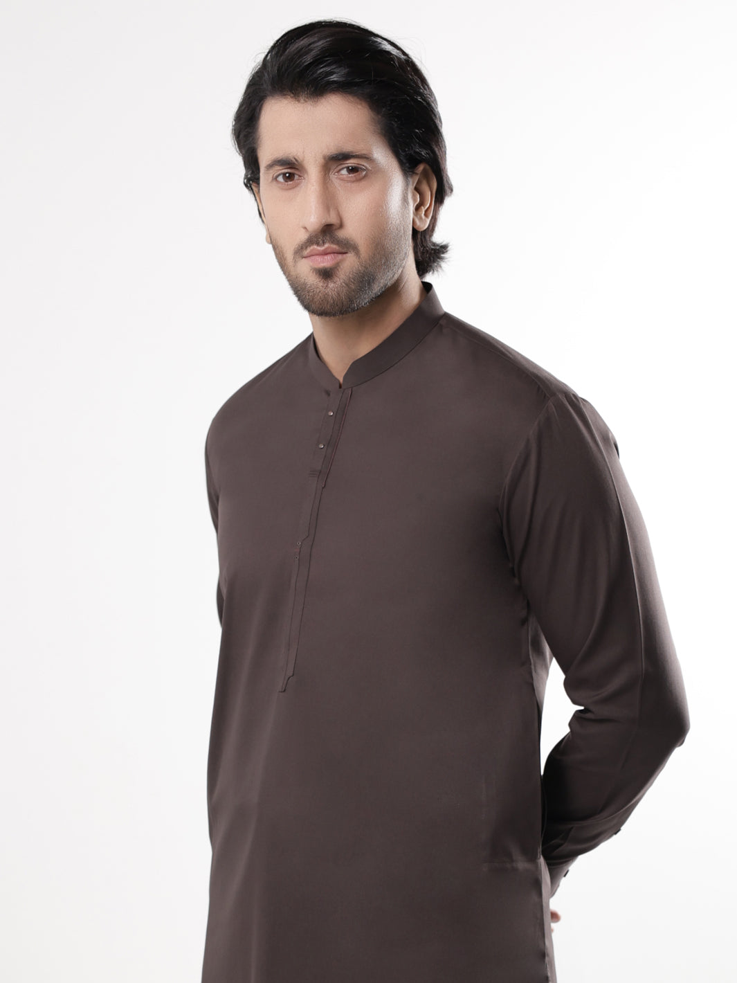 Brown Blended Kameez Shalwar - AL-KS-3237