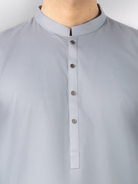 Light Grey Cotton Kameez Shalwar - AL-KS-3242B
