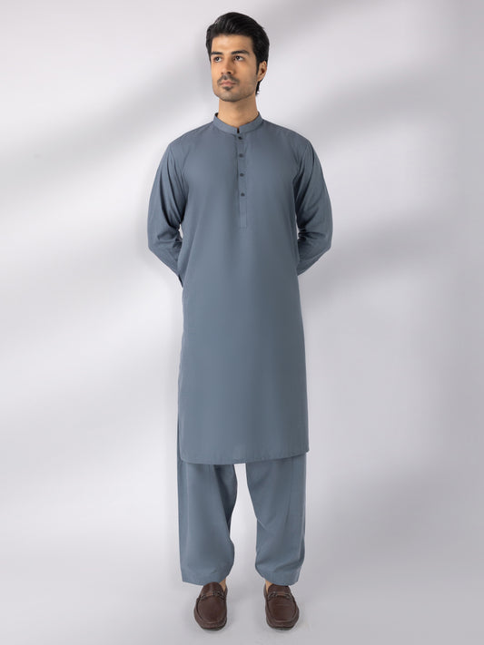 Grey Blended Kameez Shalwar - AL-KS-3244B
