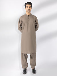 Brown Blended Kameez Shalwar - AL-KS-3244C