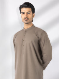 Brown Blended Kameez Shalwar - AL-KS-3244C