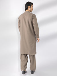 Brown Blended Kameez Shalwar - AL-KS-3244C