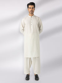 Cream Blended Kameez Shalwar - AL-KS-3244D