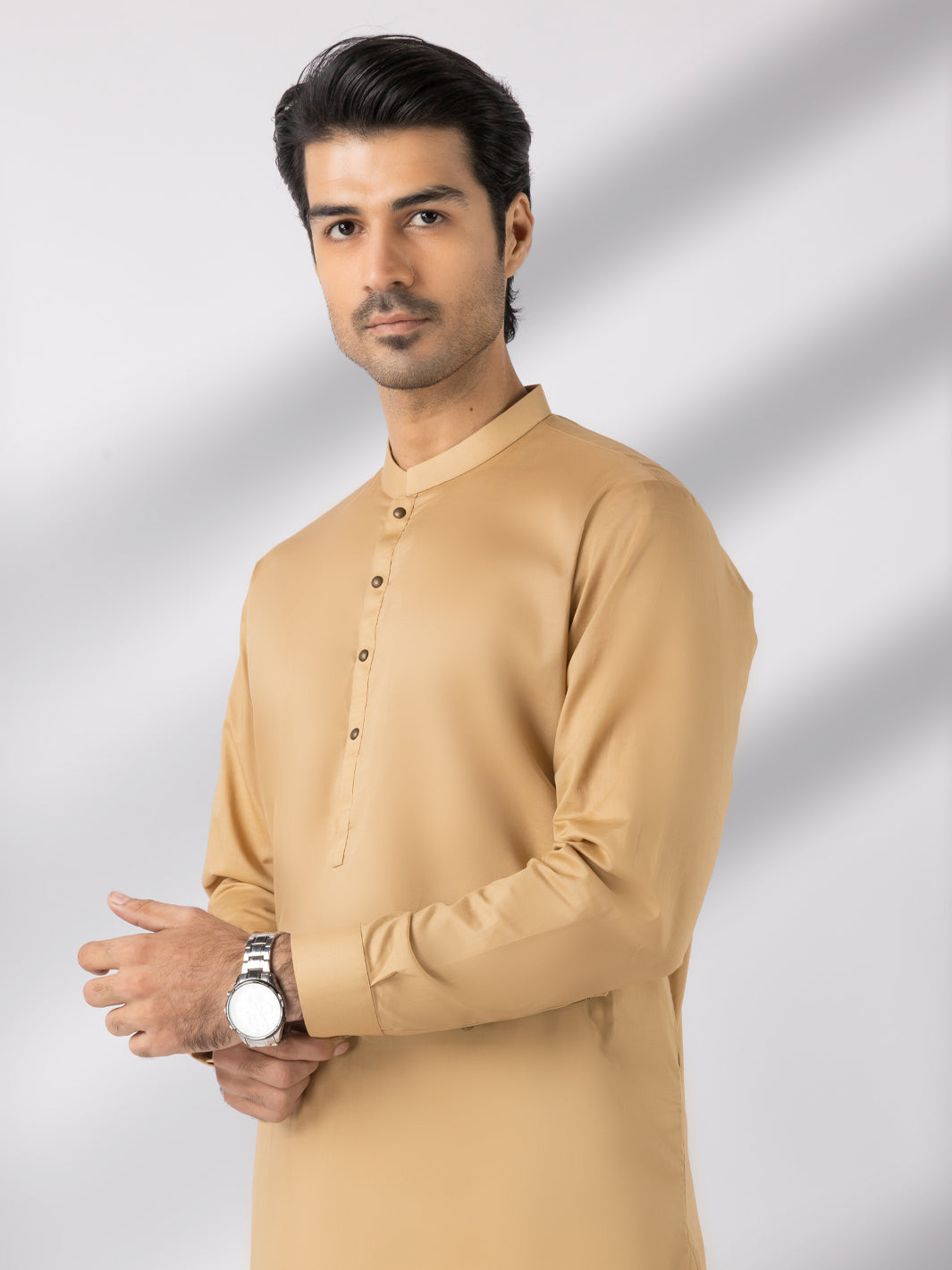 Beige Cotton Kameez Shalwar - AL-KS-3245C