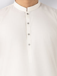 Off White Blended Kameez Shalwar - AL-KS-3247A