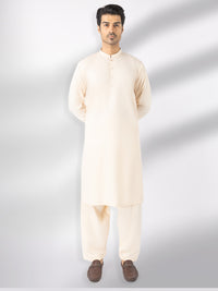 Cream Blended Kameez Shalwar - AL-KS-3247B