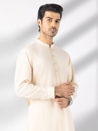 Cream Blended Kameez Shalwar - AL-KS-3247B