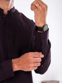 Dark Purple Blended Kameez Shalwar - AL-KS-3248