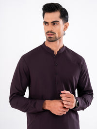 Dark Purple Blended Kameez Shalwar - AL-KS-3248