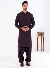 Dark Purple Blended Kameez Shalwar - AL-KS-3248