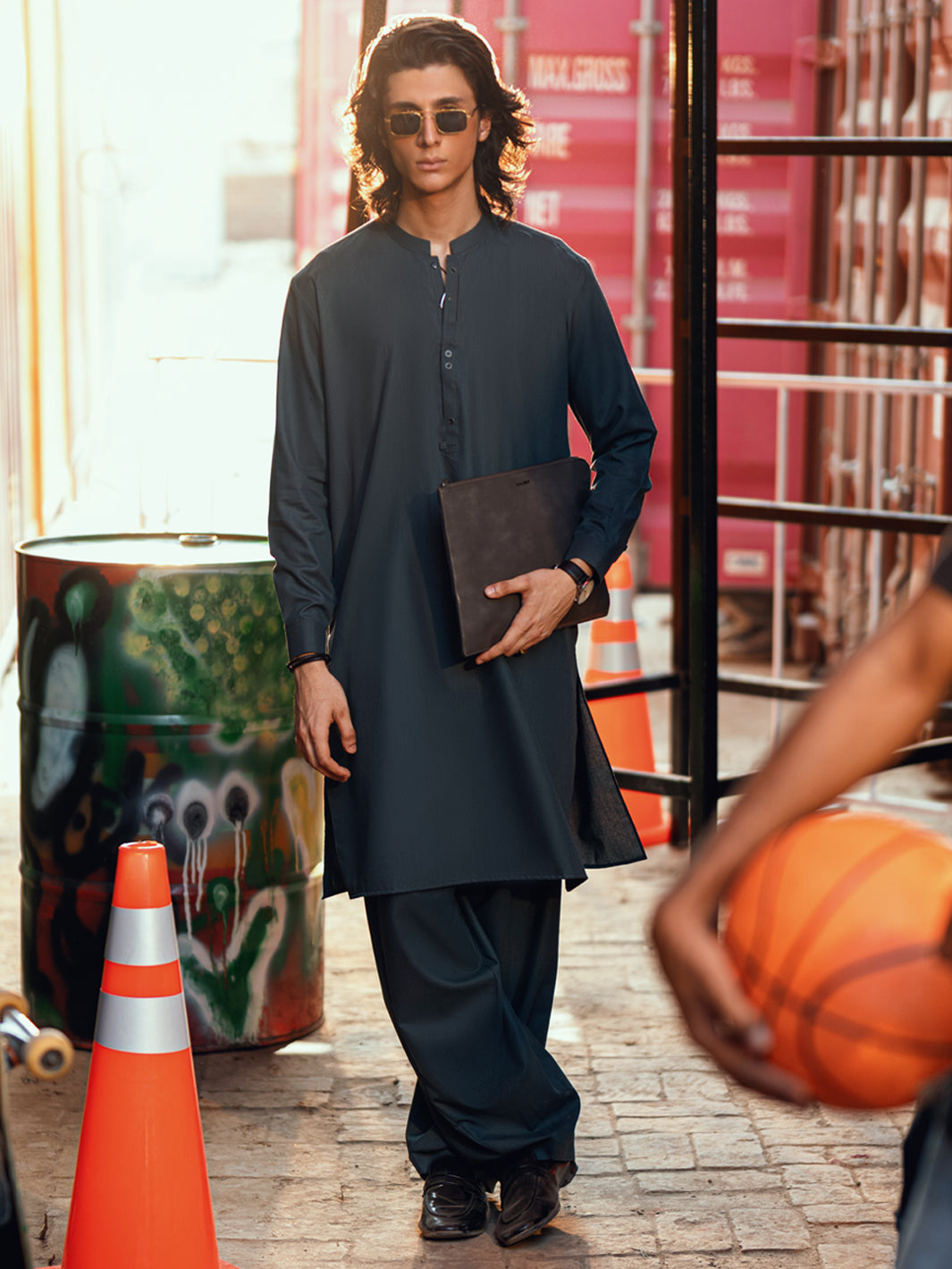 Teal Kameez Shalwar - AL-KS-3274