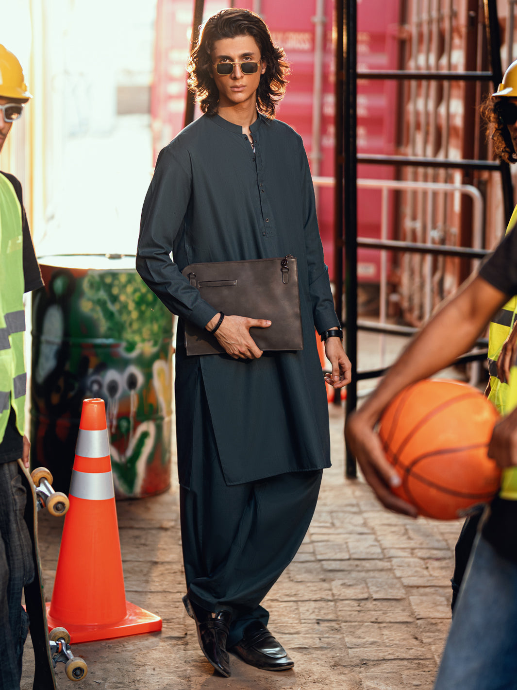 Teal Kameez Shalwar - AL-KS-3274