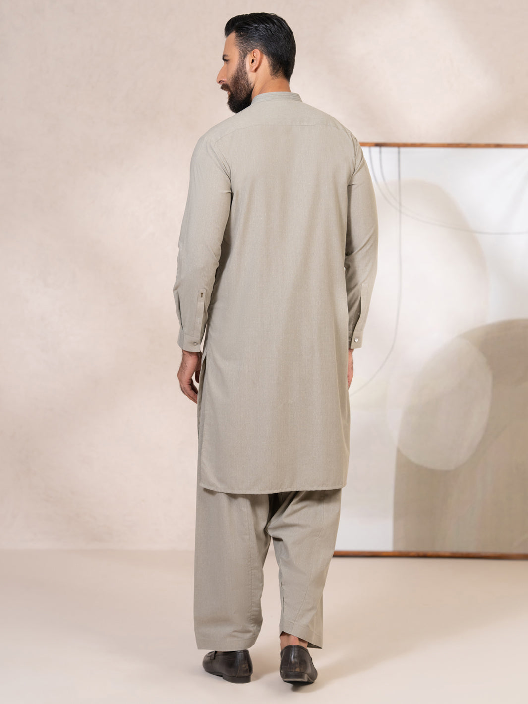 Sage Green Kameez Shalwar - AL-KS-3380