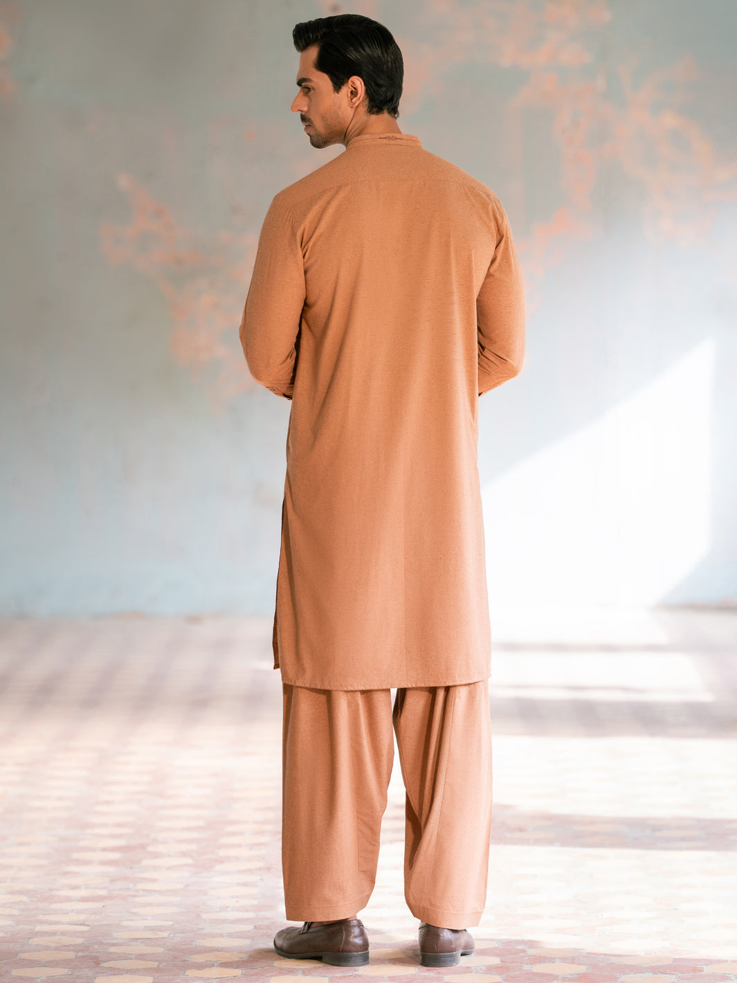 Light Brown Kameez Shalwar - AL-KS-3390