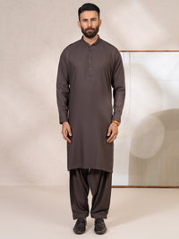 Dark Brown Kameez Shalwar - AL-KS-3416