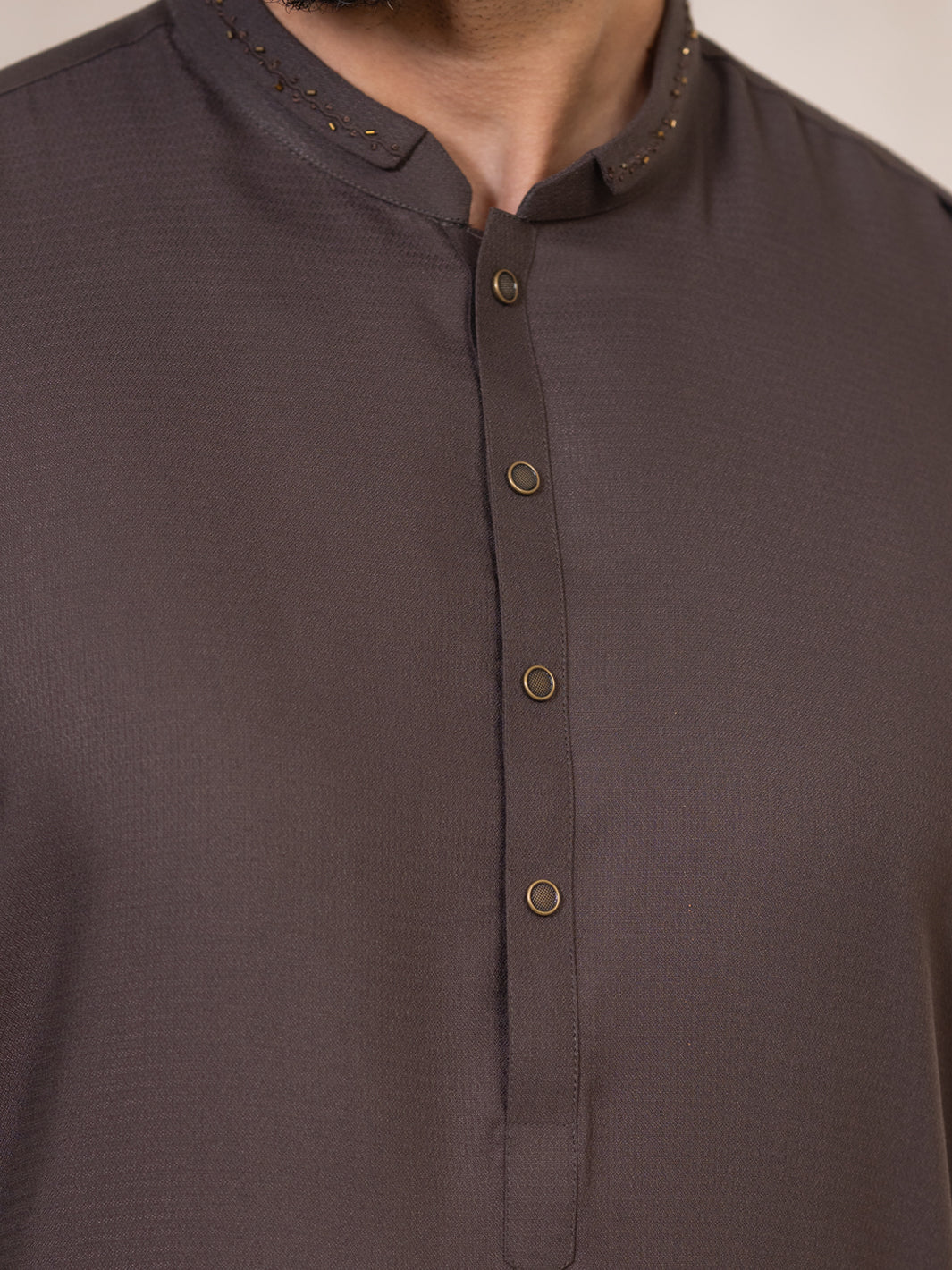 Dark Brown Kameez Shalwar - AL-KS-3416