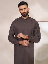 Dark Brown Kameez Shalwar - AL-KS-3416