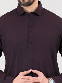 Maroon Blended Kameez Shalwar - ALWA-KS-358A