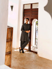 Grey Blended Kameez Shalwar - AL-KS-3094