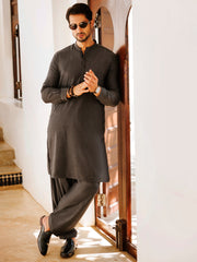 Grey Blended Kameez Shalwar - AL-KS-3094