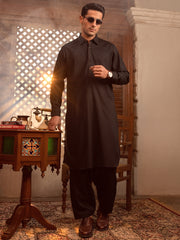 Black Blended Kameez Shalwar - ALWA-KS-404