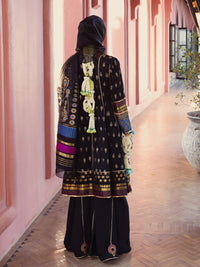 Black Yarn-Dyed Jacquard 3Pc Formal Unstitched - AL-3PS-LS-UN-411