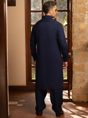 Navy Blue Blended Kameez Shalwar - ALWA-KS-448 - Almirah Online