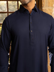 Navy Blue Blended Kameez Shalwar - ALWA-KS-448 - Almirah Online