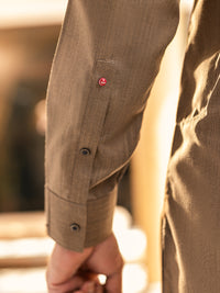 Brown Blended Kameez Shalwar - ALWA-KS-450