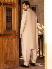 Fawn Blended Kameez Shalwar - ALWA-KS-456