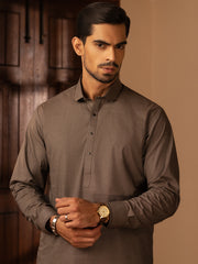 Brown Cotton Kameez Shalwar - ALWA-KS-460 - Almirah Online