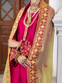 Fuchsia Sheesha Silk Formal 3Pc Stitched - AL-3PS-LS-461
