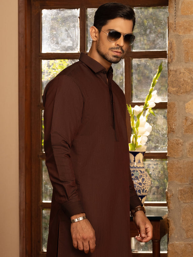 Maroon Blended Kameez Shalwar - ALWA-KS-463 - Almirah Online