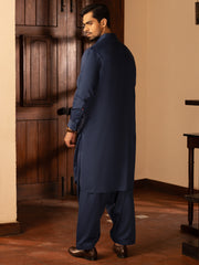 Blue Blended Kameez Shalwar - ALWA-KS-469 - Almirah Online