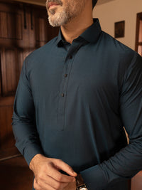 Blue Cotton Kameez Shalwar - ALWA-KS-471